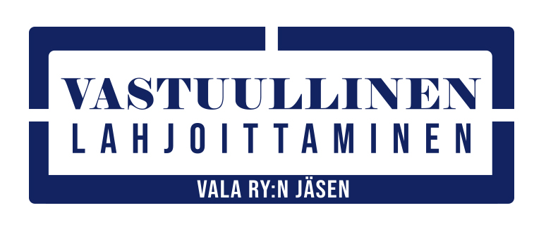 Vastuullinen lahjoittaminen VaLa ry:n jäsen